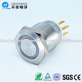 Qn19-E1 19mm Momentary|Latching Flat Head Anti-Vandal 6 Pins Ring LED Push Button Switch